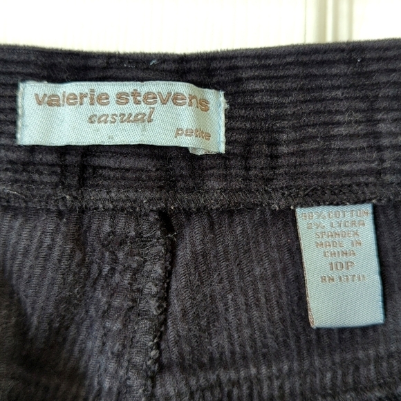 Valerie Stevens 90's Vintage Corduroy High Waisted Tapered Leg Pants Black 10P - Picture 8 of 13